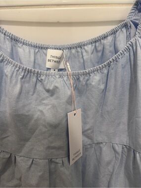 Things Between Light Blue Off-Shoulder Tiered Dress